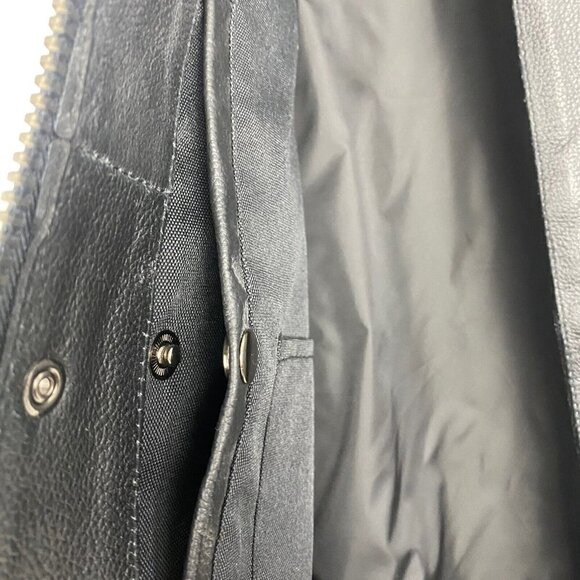 Dream Apparel Black Leather Lined Motorcycle Biker Vest Preacher Collar SZ 54 - Picture 7 of 11